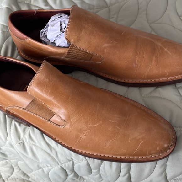 Men’s Size 13M Cole Haan Tan slip-on with wood trim and rubber sole - Picture 7 of 10